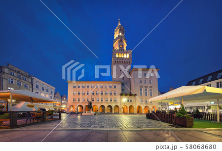 Opole, Poland. View of Rynek square at dusk 58068680