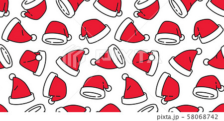 Christmas hat seamless pattern vector Santa Claus scarf isolated repeat wallpaper tile background illustration gift wrap paper design Christmas hat seamless pattern vector Santa Claus scarf isolated repeat wallpaper tile background illustration gift wrap paper design 58068742
