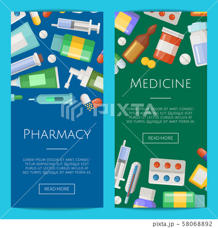 Vector pharmacy or medicines vertical banner templates 58068892