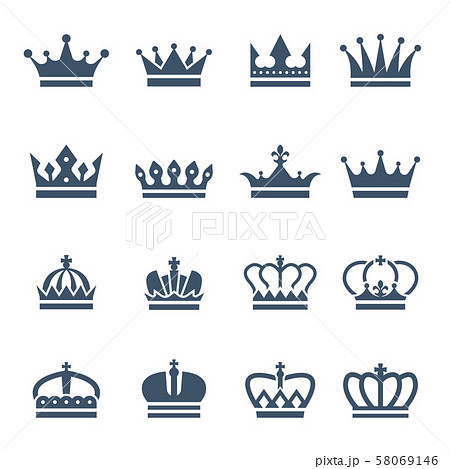 Black Crowns Symbols For Luxury Logos And Badgesのイラスト素材