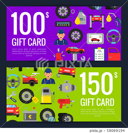 Vector gift discount card car service Vector gift discount card car service 58069194