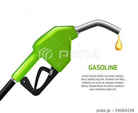 Realistic Detailed 3d Fuel Nozzle with Drop Card. Vector 58069206