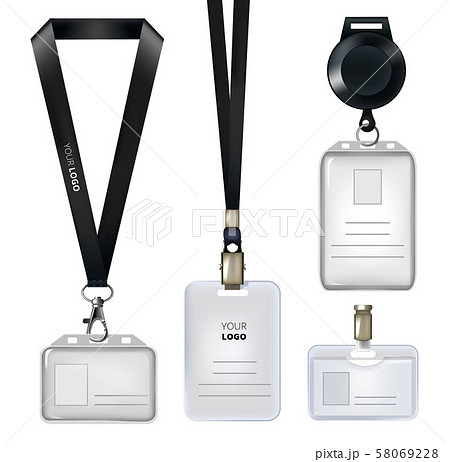 Realistic template of identification card or personal badges 58069228