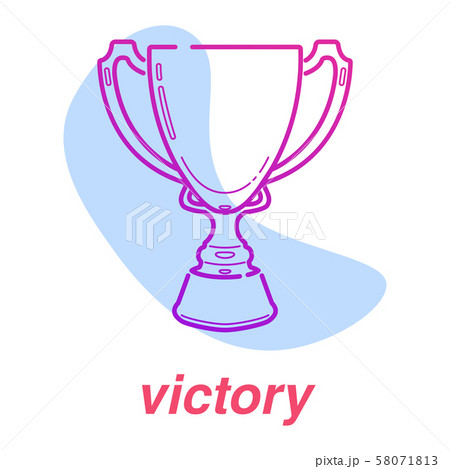 game victory icon, esports skills, vector line concept with prize cup on isolated background 58071813