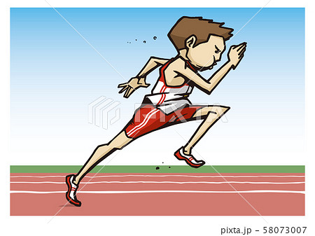 陸上競技 男子 短距離走 イラストのイラスト素材