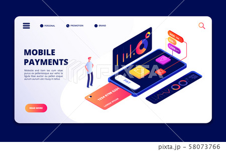 Mobile payments. Smartphone banking app, data protection and security devices. Safe internet 58073766