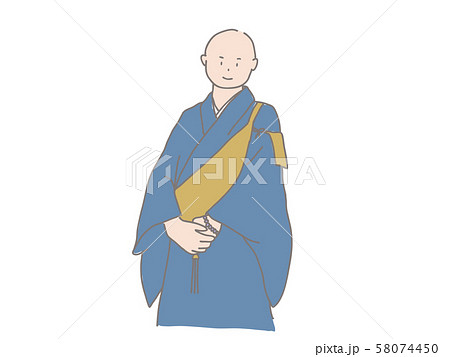 若いお坊さんのイラスト素材