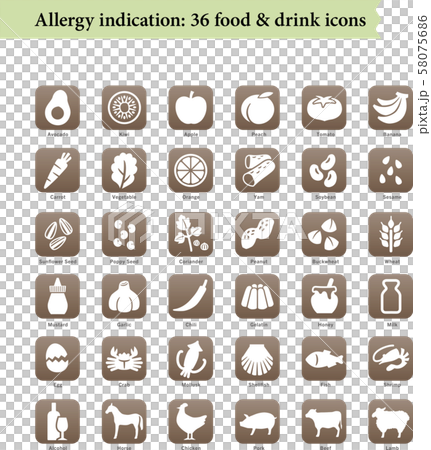 アレルギー表示アイコン36種類 58075686