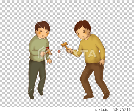 けん玉をする子どものイラスト素材
