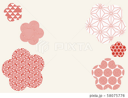 花形の和柄背景 花形の和柄背景 58075776