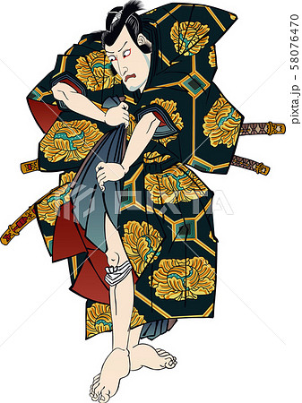 浮世絵 歌舞伎役者 その59のイラスト素材