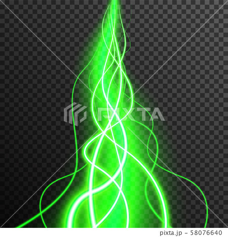 Green Lighting Neon Electric thunder storm glow sparkle vector transparent 58076640