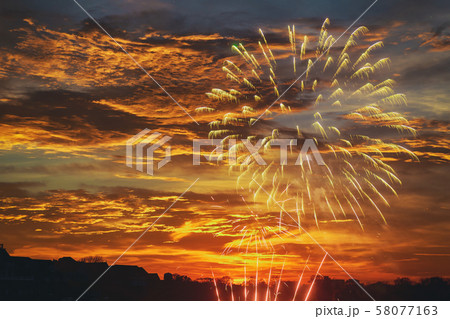 Beautiful firework display for celebration on the 58077163