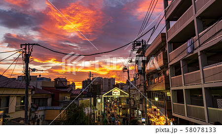 谷中 夕焼けだんだんから眺める夕景 谷中 夕焼けだんだんから眺める夕景 58078133