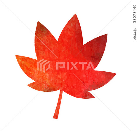 秋 紅葉アイコン 水彩色鉛筆 のイラスト素材