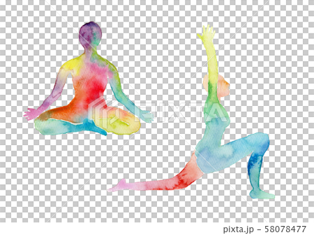 ヨガ　水彩 58078477