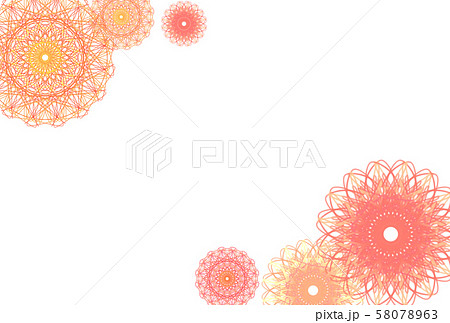 レース柄背景 横向き 橙色 のイラスト素材