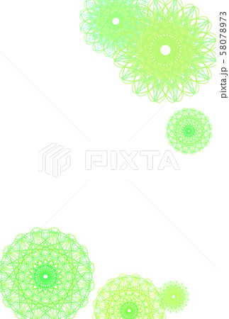 レース柄背景 縦向き 緑色 のイラスト素材