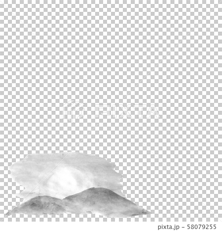 初日の出（墨の手描きイラスト） 58079255