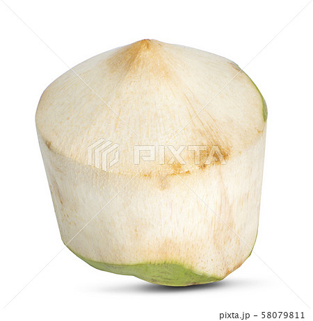 water drop green coconut isolated on white background water drop green coconut isolated on white background 58079811