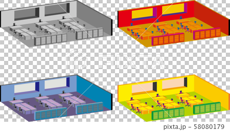 オフィス俯瞰図４色 58080179