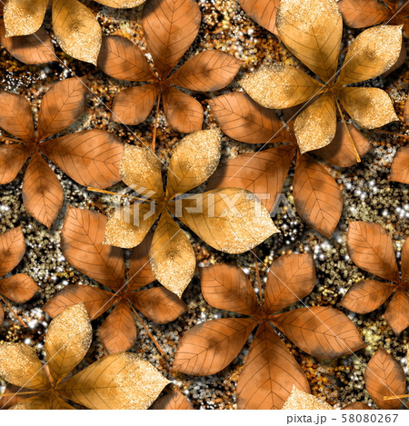 Yellow chestnut leaves seamless pattern 58080267