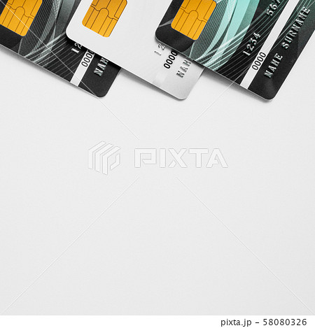 Credit card on white background. 58080326