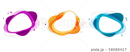 Set of abstract modern graphic elements. Gradient abstract banners flowing liquid shapes. 58080427
