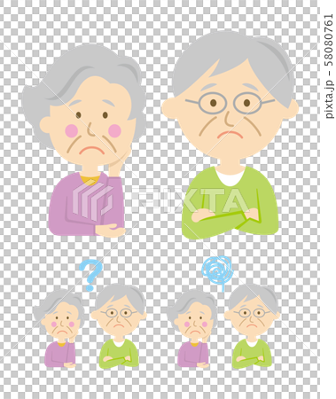 Senior, worry, illustration Senior, worry, illustration 58080761