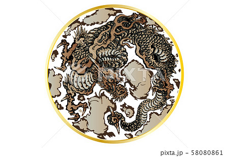 雲龍図枠金裏地白1 雲龍図枠金裏地白1 58080861