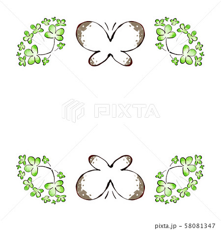 モンシロチョウ 紋白蝶のフレームのイラスト素材