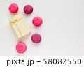 French Pink Macaroons on White Background. 58082550