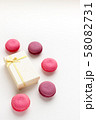 French Pink Macaroons on White Background.  58082731