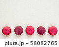 French Pink Macaroons on White Background. 58082765