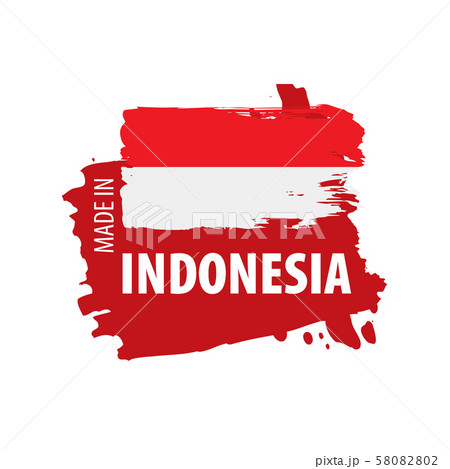 Indonesia flag, vector illustration on a white background 58082802
