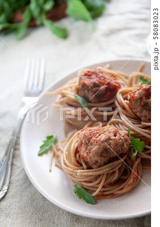 Original Italian Spaghetti With Meatballs In 58083023