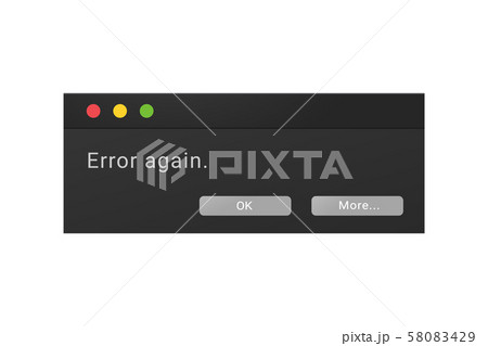 Dark theme of an error message window in a night 58083429
