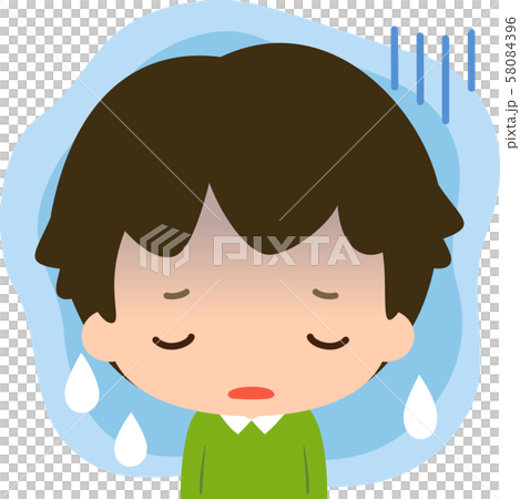 憂鬱そうな様子の男の子 58084396