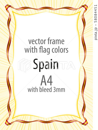 Frame and border of ribbon with the colors of the 58084451