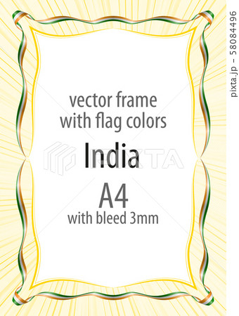 Frame and border of ribbon with the colors of the 58084496