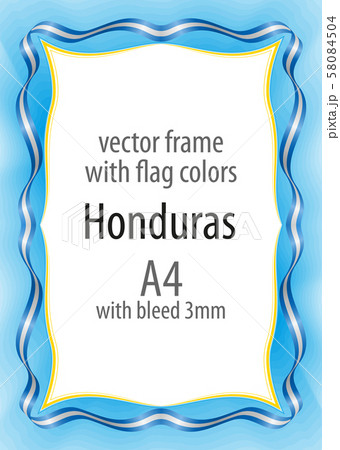 Frame and border of ribbon with the colors of the 58084504