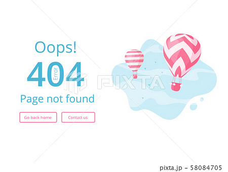 Hot air balloon error 404 website page template 58084705