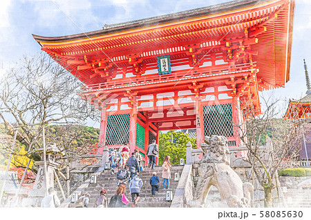 Japan Fall Kyoto Kiyomizudera Temple Stock Illustration