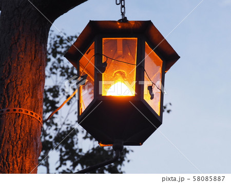 ランプ　街灯　大雪山旭岳温泉 58085887