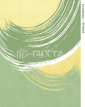 背景 和 和風 和柄 和紙 金箔 波 筆 緑のイラスト素材