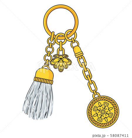 Trendy flat pendant with chains and tassel. Trendy flat pendant with chains and tassel. 58087411