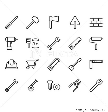Construction tools related icon set.Vector 58087945
