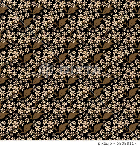 Brown seamless pattern with many small flowers 58088117