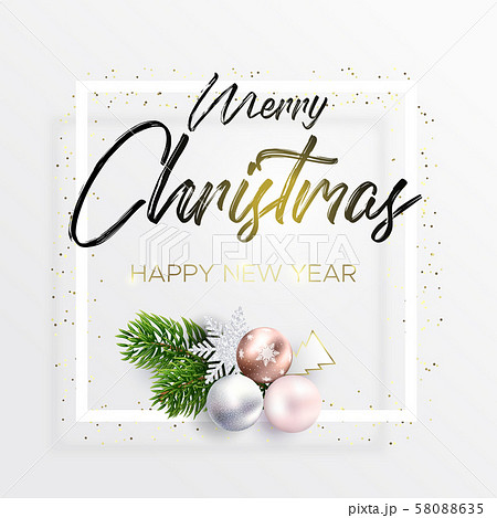 The black inscription and Christmas wreath 58088635