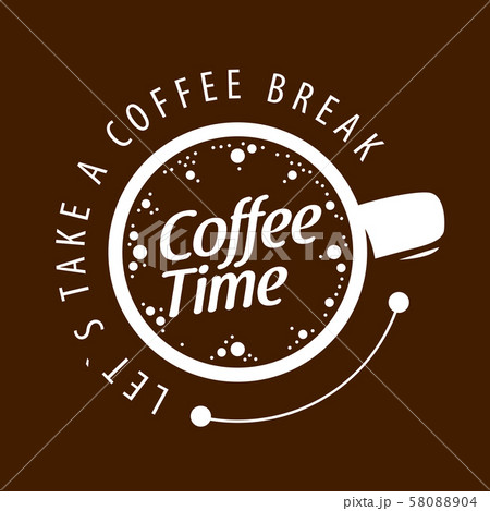 Coffee logo. Vector illustration on brown background Coffee logo. Vector illustration on brown background 58088904